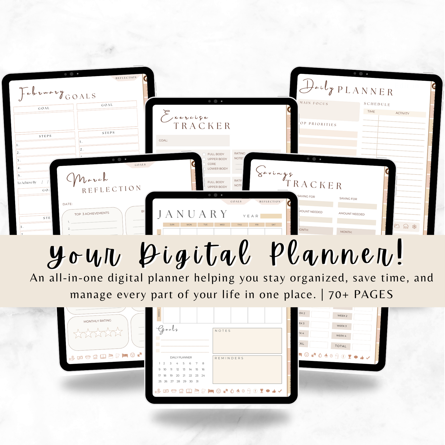 Daydrive Digital Planner – Minimalist, Hyperlinked for iPad & Goodnotes