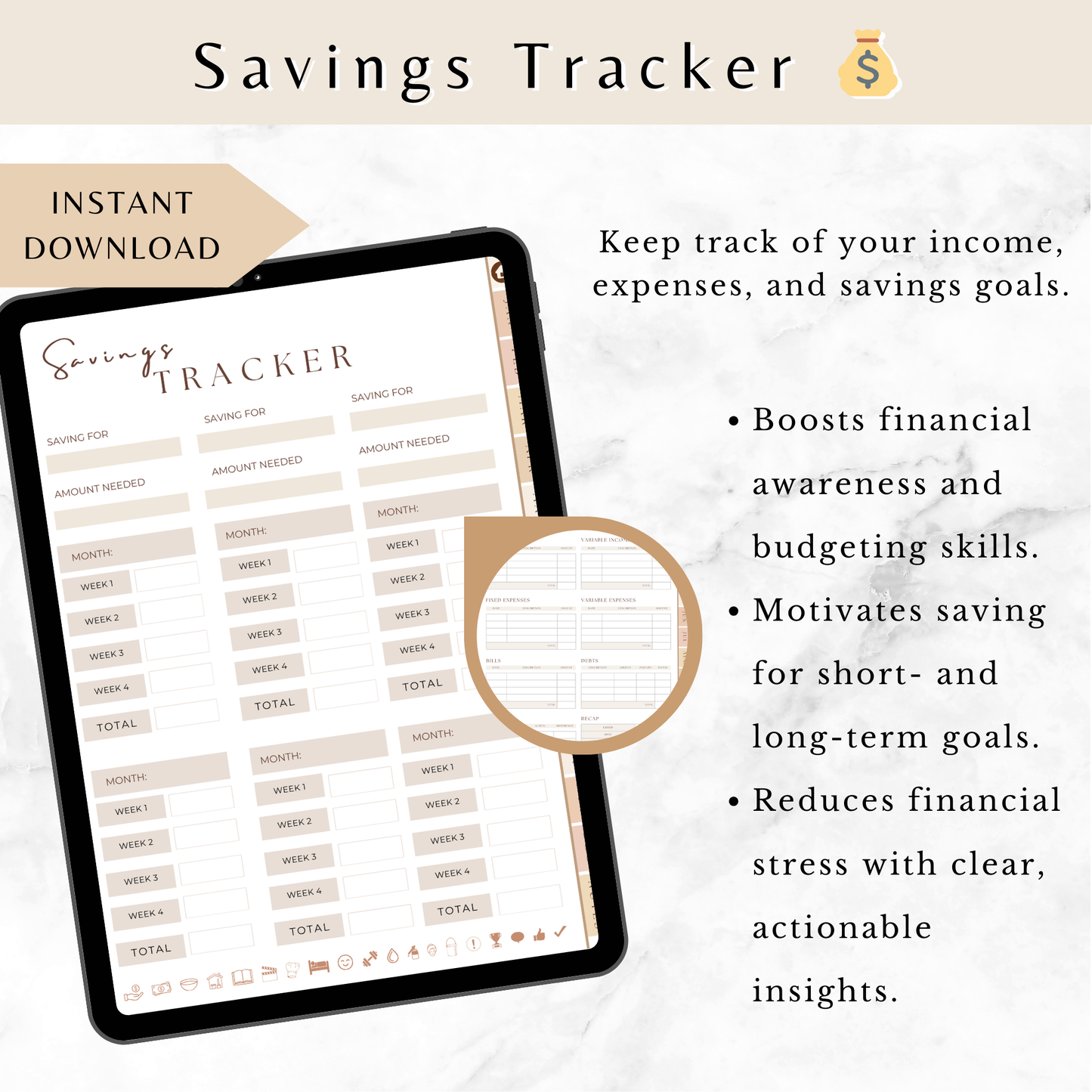 Daydrive Digital Planner – Minimalist, Hyperlinked for iPad & Goodnotes