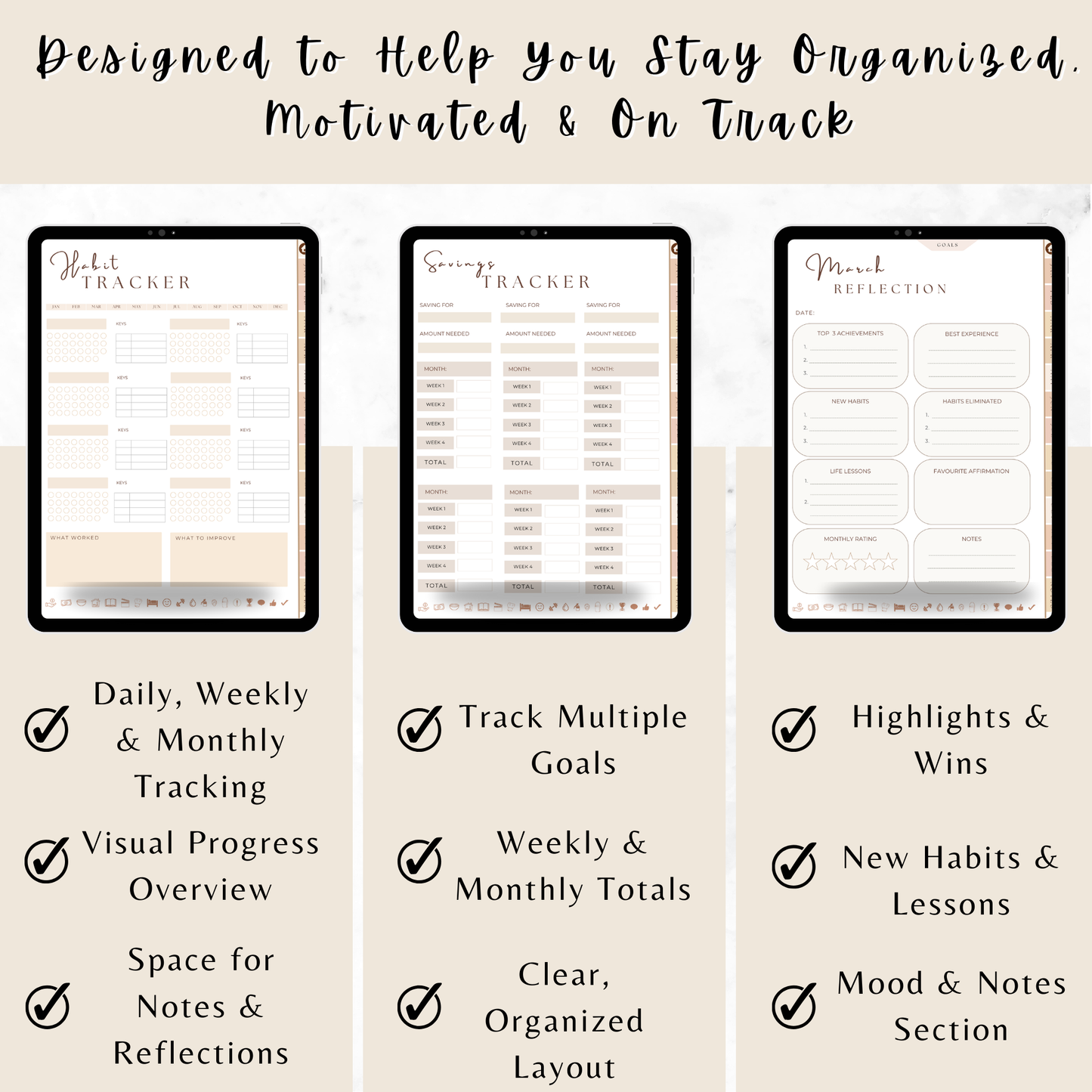 Daydrive Digital Planner – Minimalist, Hyperlinked for iPad & Goodnotes