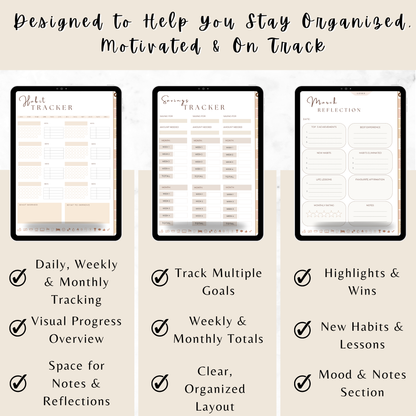 Daydrive Digital Planner – Minimalist, Hyperlinked for iPad & Goodnotes